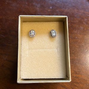 Oval Halo Diamond Earrings